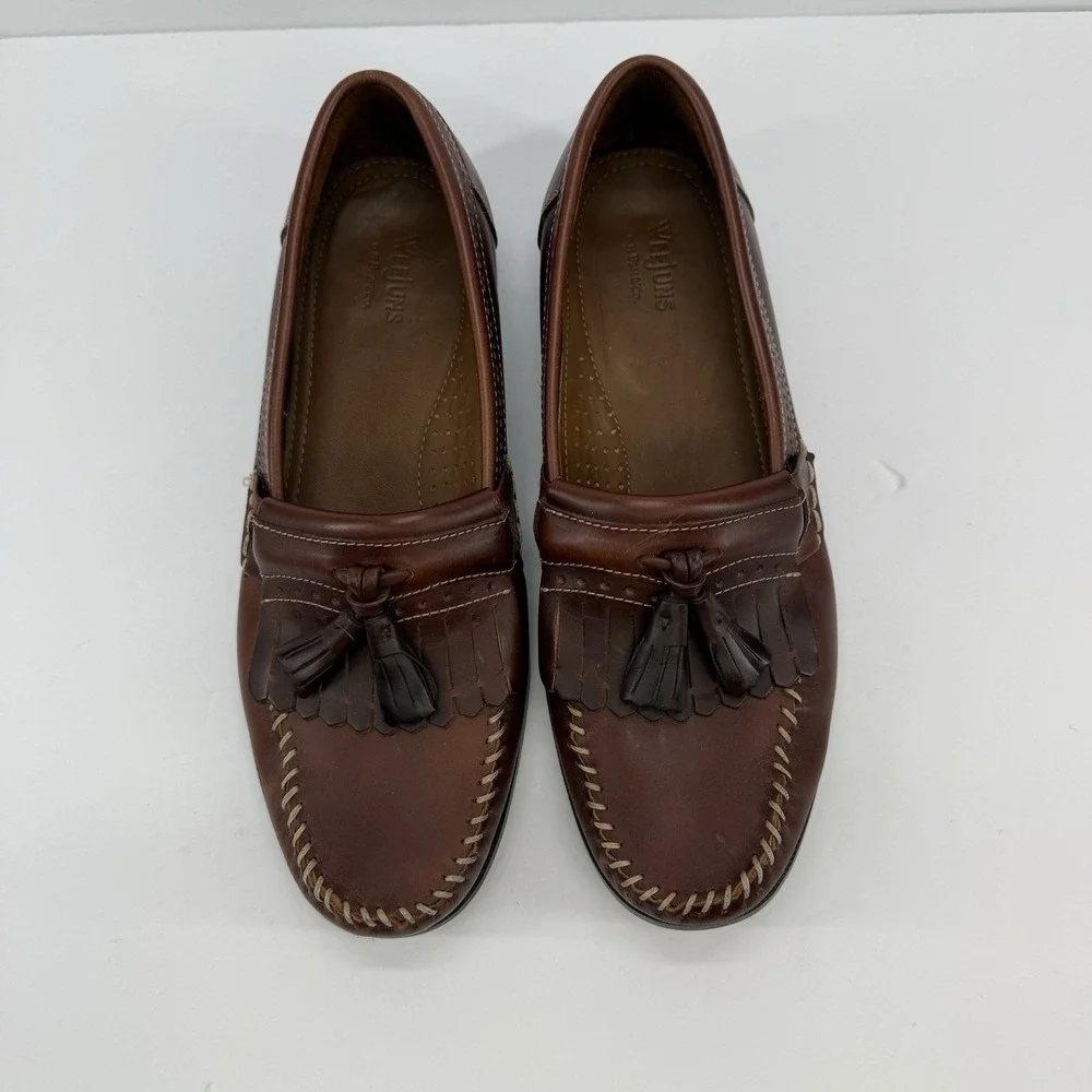 G.H. Bass Weejuns Men's 10 D  Burgundy Wine Brown‎ Leather Tassel Loafers